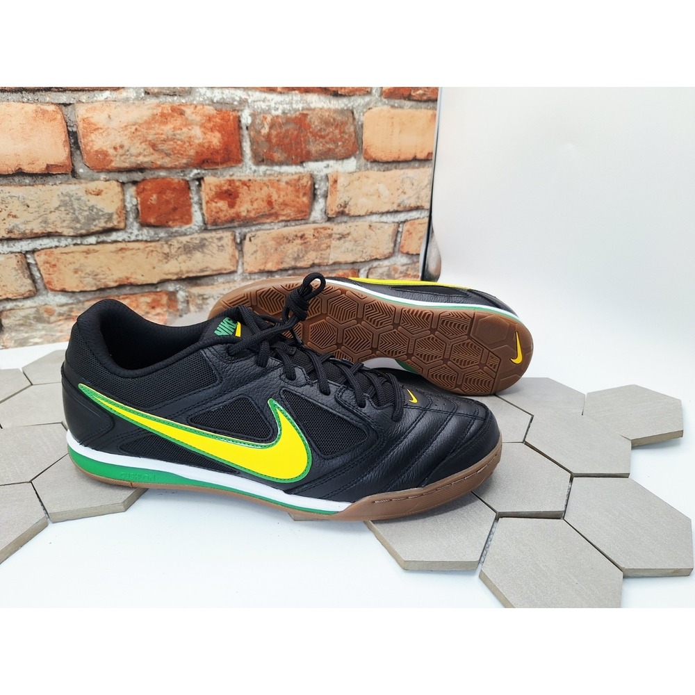 Nike Lunar‎ Gato II IC Brasil World Cup Black Cyber Green Shoes Men's Sz 11.5
